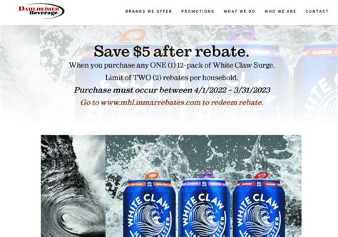 Mark Anthony Brands makes and sells White Claw Surge Natural Lime, a flavored alcoholic beverage represented as containing lime ingredients, Borovoy says. . White claw mail in rebate